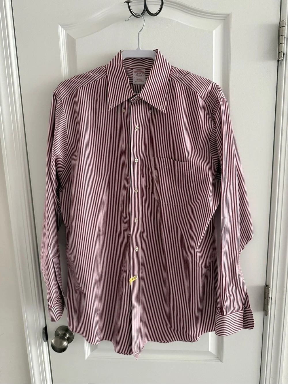 Brookes Brothers Men's Striped Button-Down Shirt - Red/White